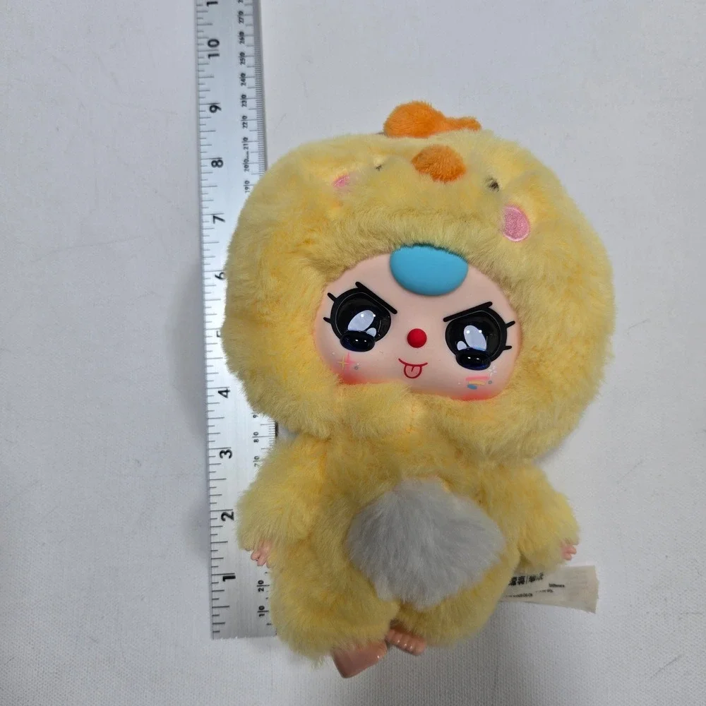 Baby Three Chick Costume Plush Keychain Duck Yellow Blind Box Art Toy Charm